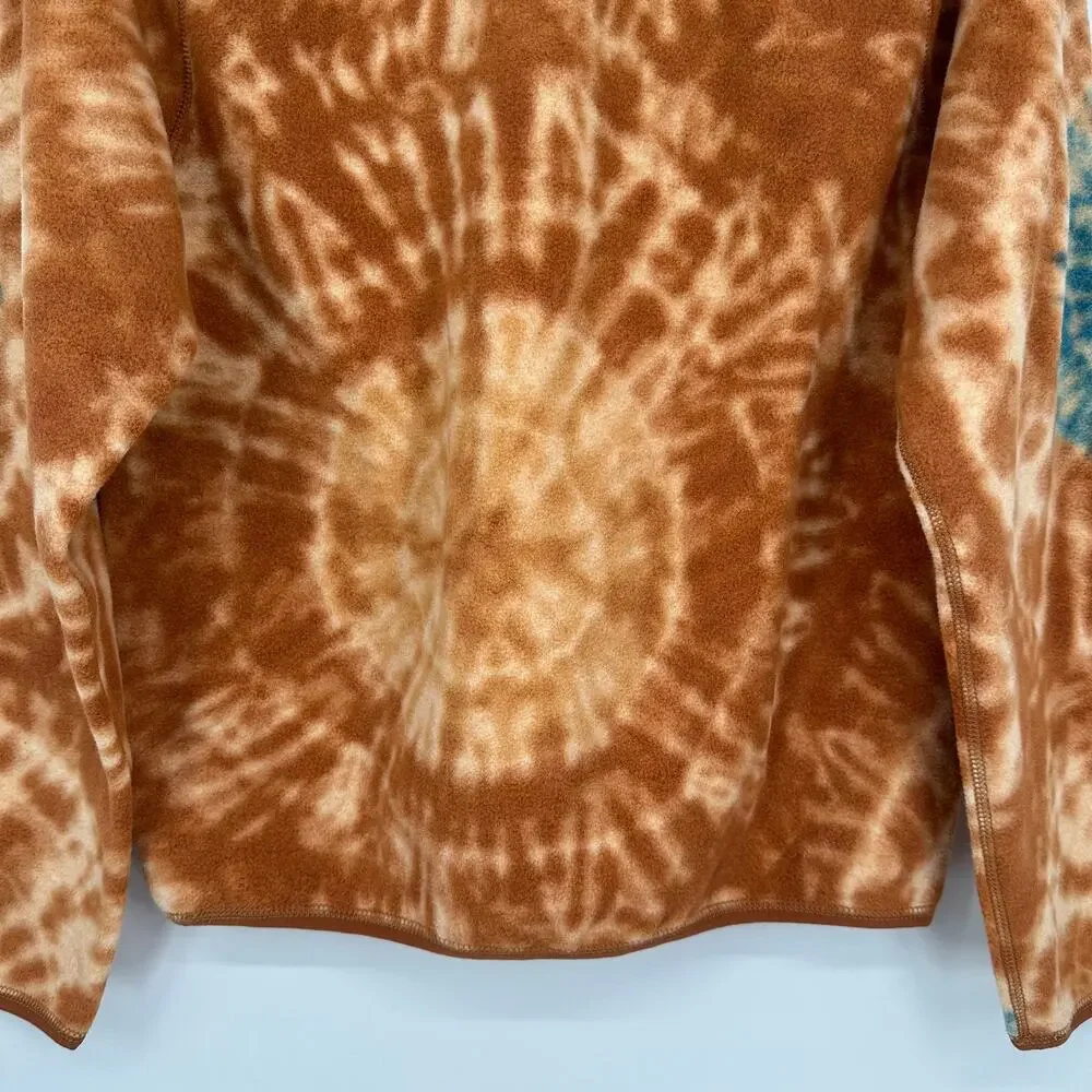 J. Crew Micro Fleece Half Zip Pullover Tie Dye Sweatshirt Jacket AT998 NWT